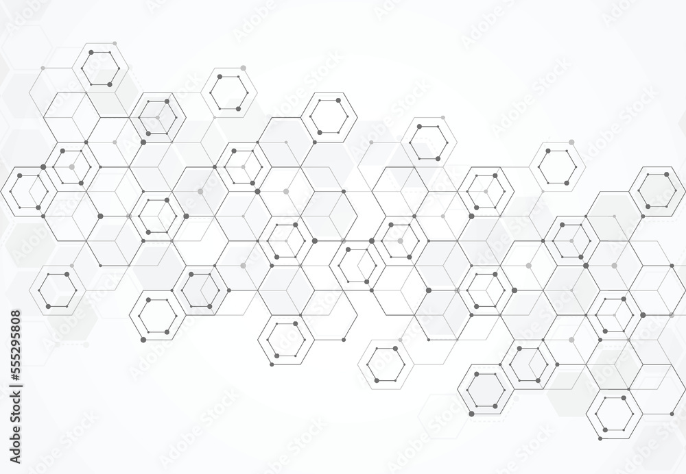 Poster abstract science template. technology lines and dots connection background. wallpaper or banner with