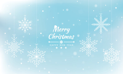 Fototapeta na wymiar Merry Christmas and Happy New Year background with Snowflakes for Christmas tree made. Vector illustration