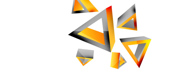 3d triangle abstract background. Basic shape technology or business concept composition. Trendy techno business template for wallpaper, banner, background or landing