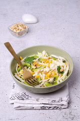 Fresh vegetables salad with kiwi