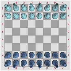 Chess Board With Chess Pieces Vector. Illustration Isolated On White Background. A Vector Illustration Of Chess Board.