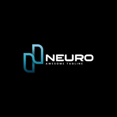 Vector Logo Illustration Letter N Gradient Colorful Style.