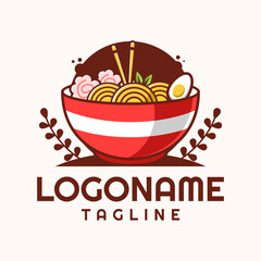 Ramen logo template, suitable for restaurant, food truck and cafe