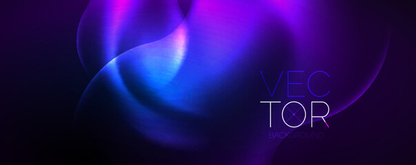 Neon glowing waves, magic energy space light concept, abstract background wallpaper design