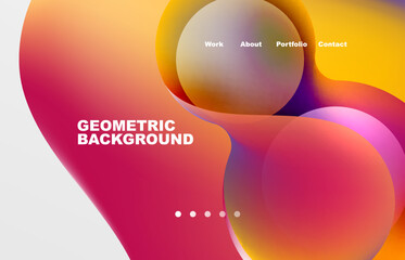 Abstract liquid background for your landing page design. Web page for website or mobile app wallpaper