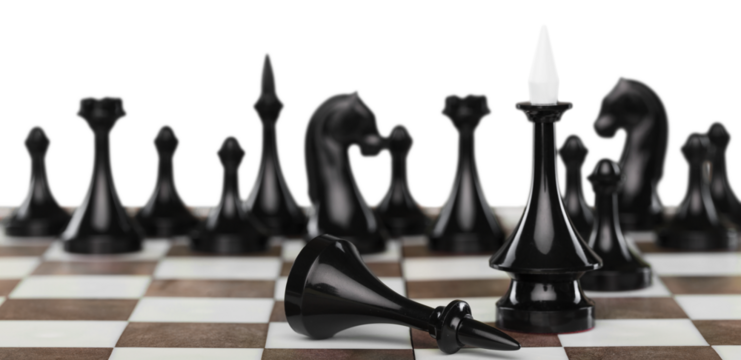 Chess figure on a chess board