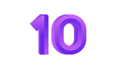 10 Number New Fresh Purple Business Logo