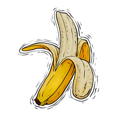 Banana fruit drawing illustration