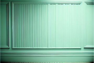Mint green lacquered wall with wainscoting ideal for backgrounds