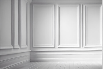 white lacquered wall with wainscoting ideal for backgrounds