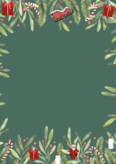 christmas holly frame