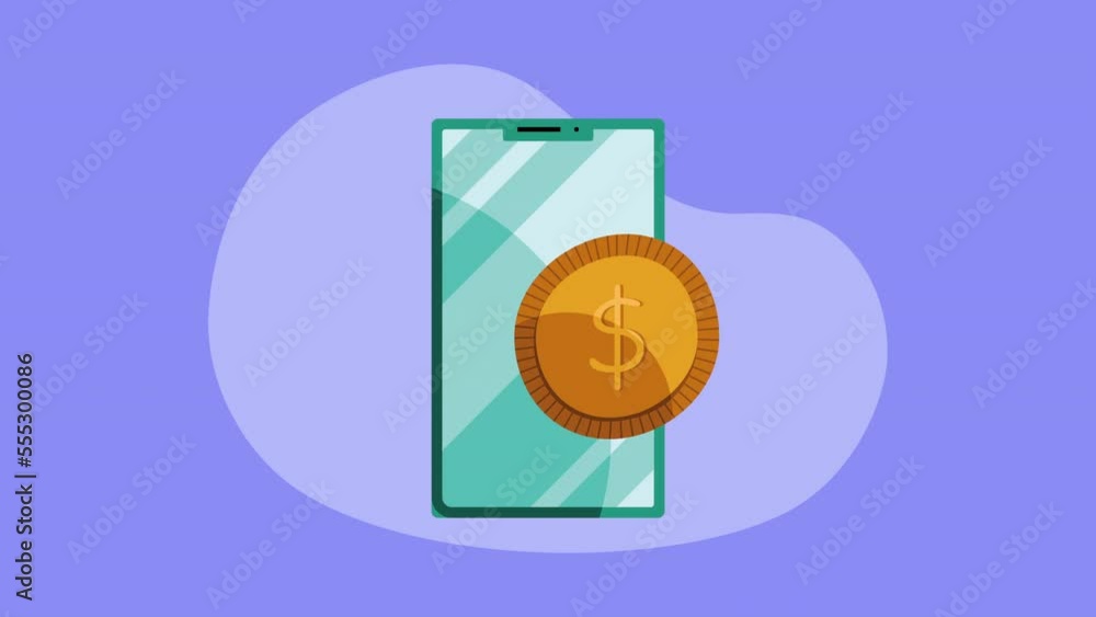 Poster smartphone device with coin animation