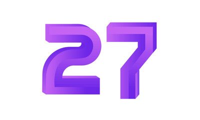 27 Number New Fresh Purple Business Logo