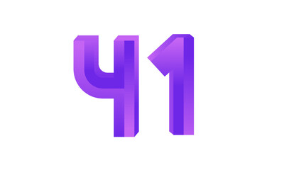 41 Number New Fresh Purple Business Logo