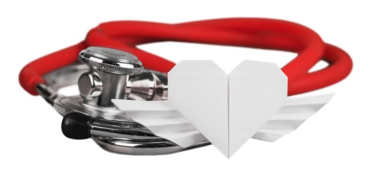 Paper heart and stethoscope, world health day concept,