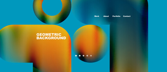 Round shapes and circles with liquid gradients