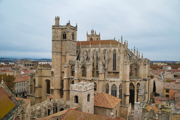 View of the Narbonne Cathedral, France.