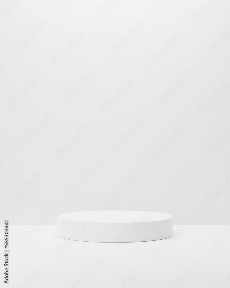 Poster 3d product display podium. empty white 3d geometry shap for product presentation and white backgroun