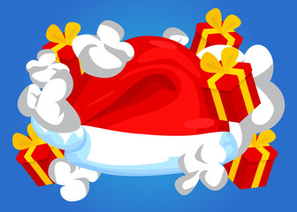 Christmas Background illustration. Cartoon holiday event poster.