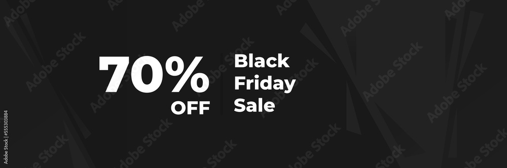 Wall mural Black Friday Super Sale. Dark background golden text lettering. Horizontal banner, poster, header website. vector illustration