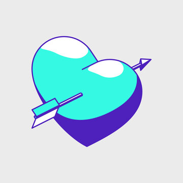 recommend clip art: Heart and arrow isometric vector icon illustration