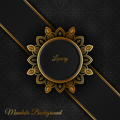 Black luxury background, with mandala ornament