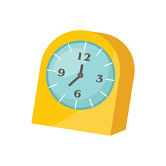 Yellow color clock icon. vector flat icon design on white background