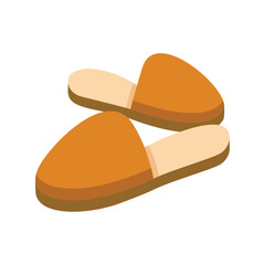 Home slippers. Vector illustration in flat cartoon style isolated on white background.