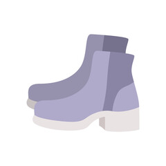 Purple boots flat icon isolated on white background. icon in flat style
