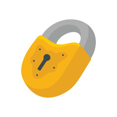 Flat padlock icon. Key vector icon with vector illustration.