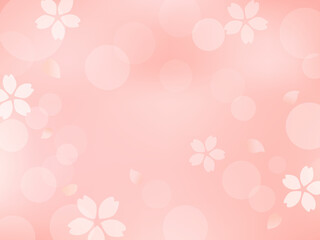 ピンク色の桜の背景イラスト