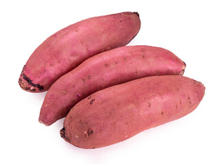 Closeup  sweet potato isolate on white with cliping path , Japanese Sweet Potato on white background.