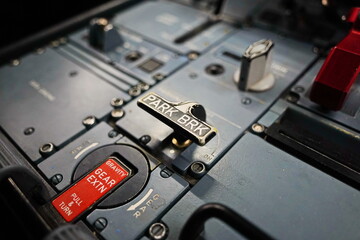 Astana, Kazakhstan - 10.17.2022 : Repair of the control panel in the cockpit of the Airbus A320