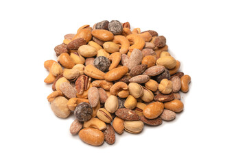  A group of almonds, pistachios, walnuts, macadamia, cashews.