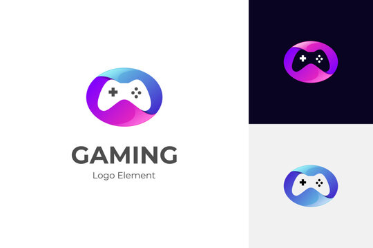 gamepad logo vector element. joystick game logo illustration for video game best company logo icon symbol