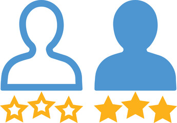 Obraz premium user experience icon. Customer experience vector icon. satisfaction rating vector icon. Rating icon. star satisfaction rating. user experience symbol illustration