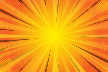 Obraz premium Flat Comic Style Background in Orange Colors