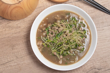 Stir Fried Sunflower Sprouts with Minced Pork