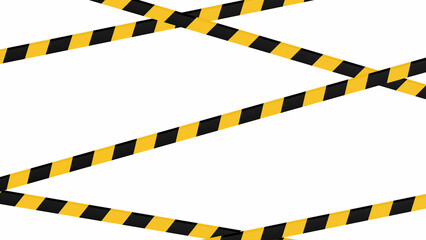 Vector set of restriction tapes, Warning tape and police line, Black and yellow line striped across the line of  PNG transparent Background 