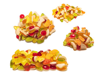 Assorted tasty gummy candies.