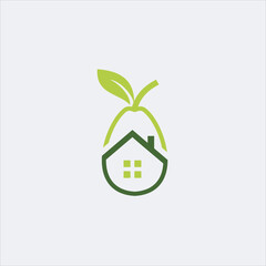 Avocado fruit abstract logo template. Avocado vector design. Health food logotype.