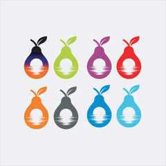 Avocado fruit abstract logo template. Avocado vector design. Health food logotype.