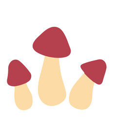 Mushrooms vector illustration in flat color design