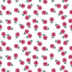 Fototapeta na wymiar floral pattern in doodle style with flowers and leaves. Gentle, spring floral background.