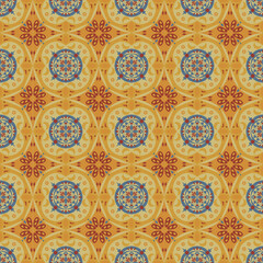 New Year Floral Seamless Pattern Background Garden Nature Damask Aboriginal Ornament Art