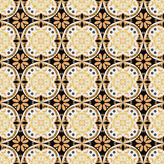 New Year Floral Seamless Pattern Background Garden Nature Damask Aboriginal Ornament Art