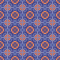 New Year Floral Seamless Pattern Background Garden Nature Damask Aboriginal Ornament Art