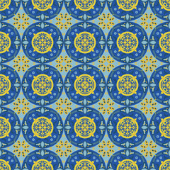 New Year Floral Seamless Pattern Background Garden Nature Damask Aboriginal Ornament Art