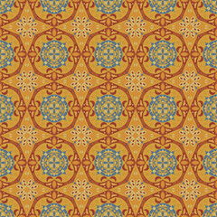 New Year Floral Seamless Pattern Background Garden Nature Damask Aboriginal Ornament Art