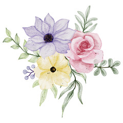 Watercolor flower bouquet 